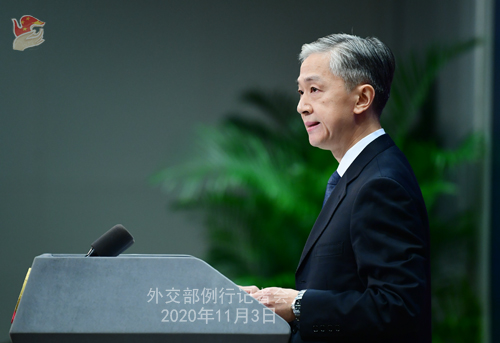N°5 Conférence de presse du 3 novembre 2020 tenue par le porte-parole du Ministère des Affaires étrangères Wang Wenbin