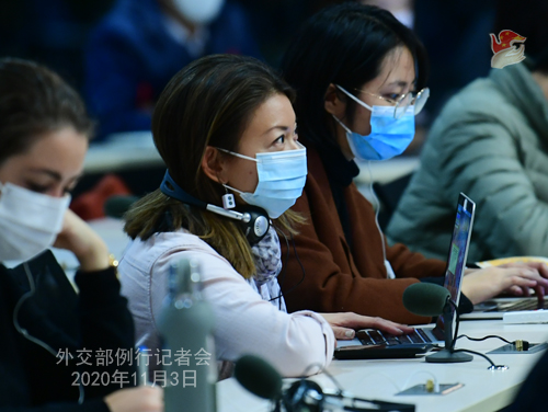 N°6 Conférence de presse du 3 novembre 2020 tenue par le porte-parole du Ministère des Affaires étrangères Wang Wenbin