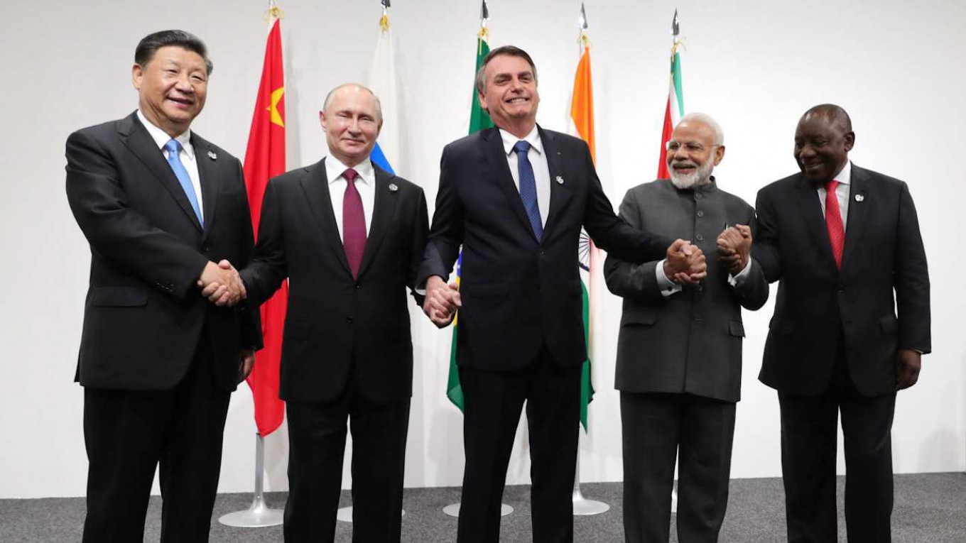 The last BRICS summit was held November in Brazil, before the outbreak of the pandemic. Mikhail Klimentyev EPA TASS 2020