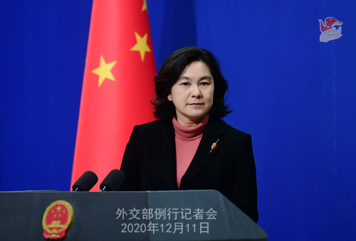 CHINE 14 SUR 23 Conférence de presse du 11 décembre 2020 tenue par la porte-parole du Ministère des Affaires étrangères Hua Chunying