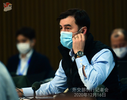 CHINE 2 Conférence de presse du 16 décembre 2020 tenue par le porte-parole du Ministère des Affaires étrangères Wang Wenbin