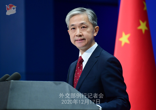 CHINE 5 Conférence de presse du 17 décembre 2020 tenue par le porte-parole du Ministère des Affaires étrangères Wang Wenbin