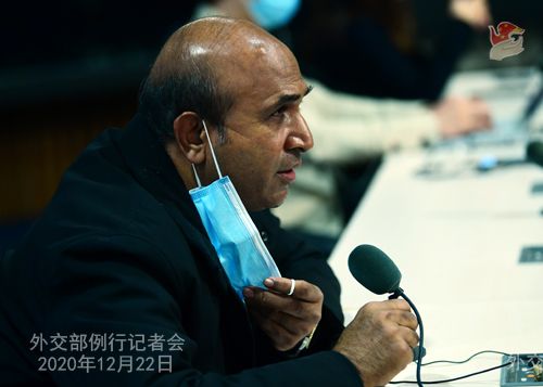 CHINE N° 11 Conférence de presse du 22 décembre 2020 tenue par le porte-parole du Ministère des Affaires étrangères Wang Wenbin