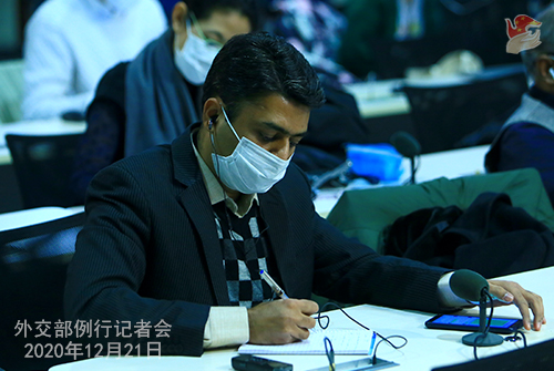 CHINE N° 2 Conférence de presse du 21 décembre 2020 tenue par le porte-parole du Ministère des Affaires étrangères Wang Wenbin