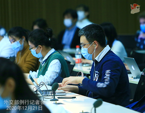 CHINE N° 4 Conférence de presse du 21 décembre 2020 tenue par le porte-parole du Ministère des Affaires étrangères Wang Wenbin