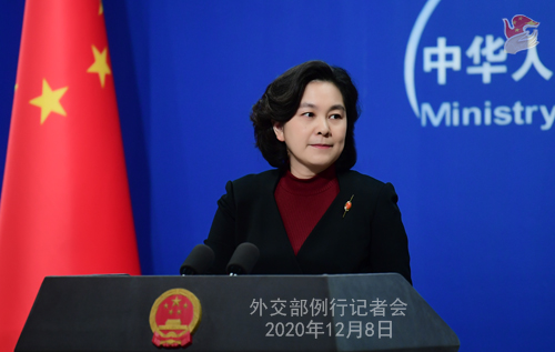 CHINE PH 20 SUR 24 Conférence de presse du 8 décembre 2020 tenue par la porte-parole du Ministère des Affaires étrangères Hua Chunying