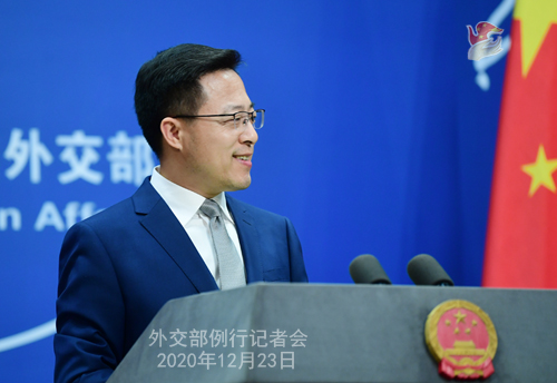PEKIN 1 Conférence de presse du 23 décembre 2020 tenue par le porte-parole du Ministère des Affaires étrangères Zhao Lijian