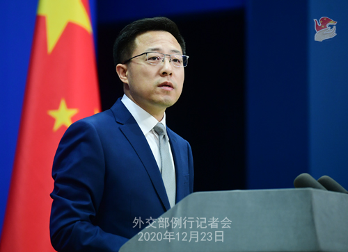 PEKIN 4 Conférence de presse du 23 décembre 2020 tenue par le porte-parole du Ministère des Affaires étrangères Zhao Lijian