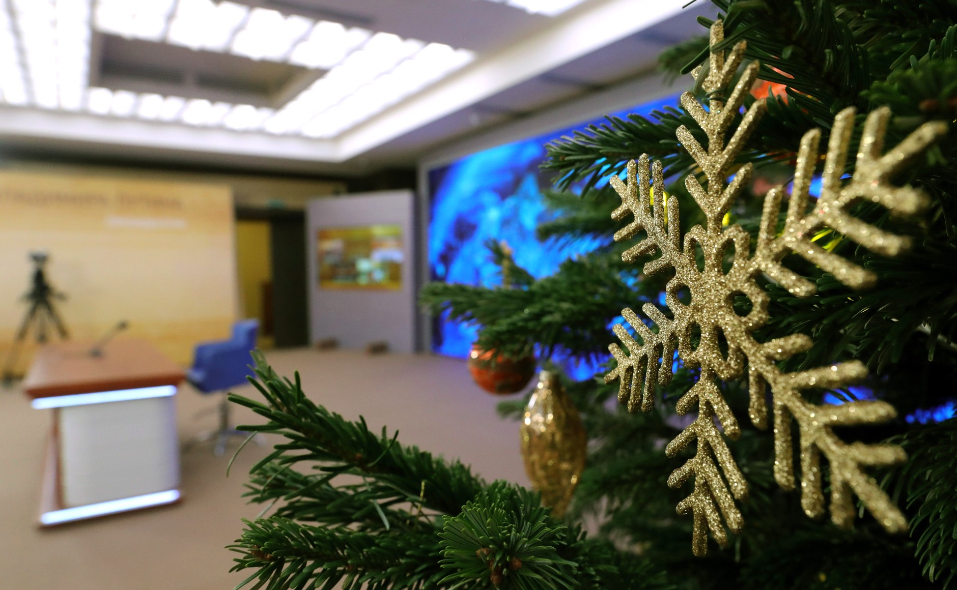 RUSSIE 17.12.2020.CONFERENCE 1 XX 66 Avant le début de la conférence de presse annuelle de Vladimir Poutine.