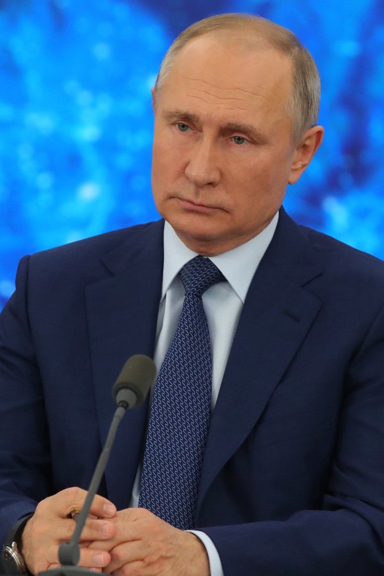 RUSSIE 17.12.2020.CONFERENCE 45 XX 66 Avant le début de la conférence de presse annuelle de Vladimir Poutine.