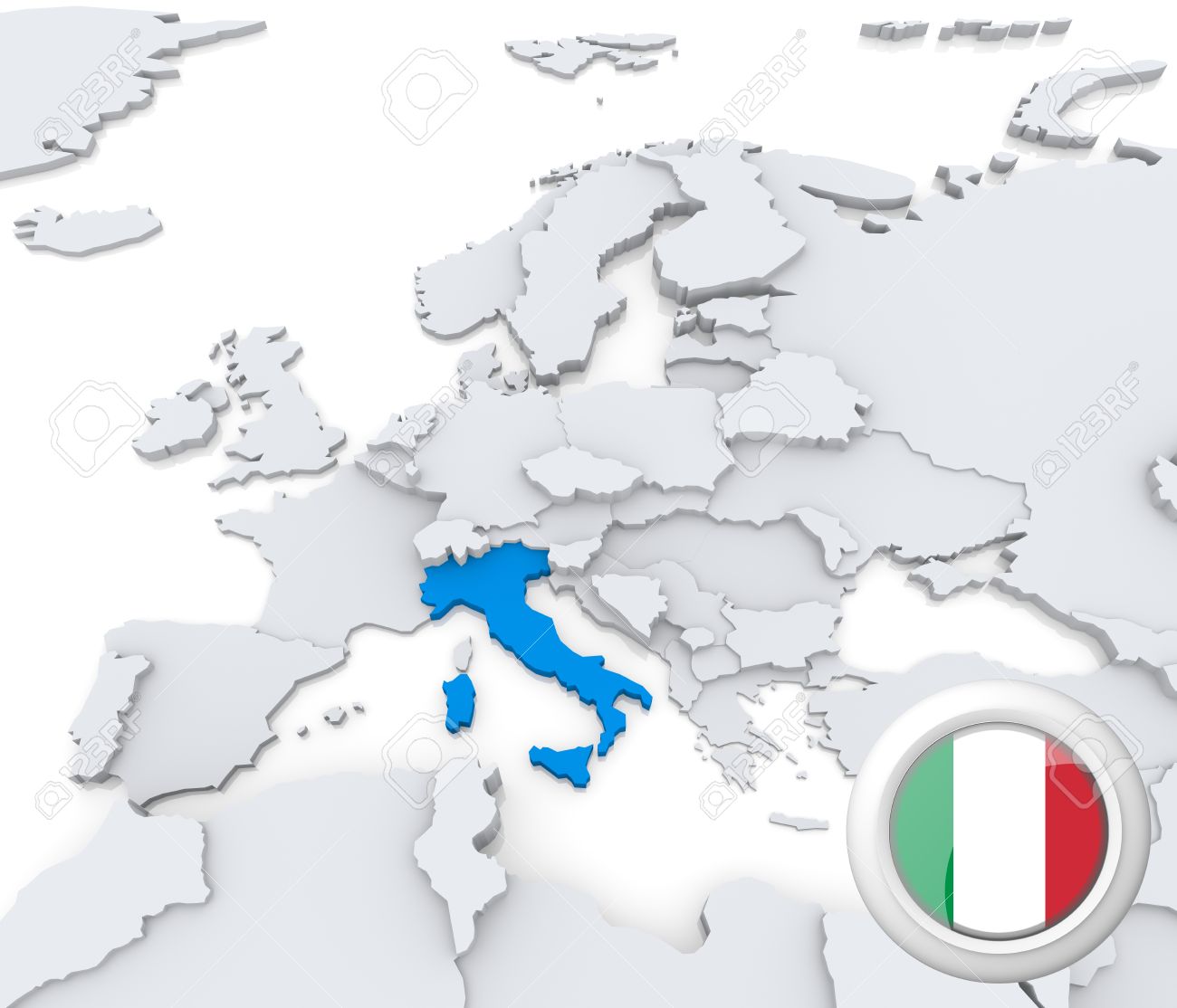21165838-mis-en-évidence-l-italie-sur-la-carte-de-l-europe-avec-le-drapeau-national