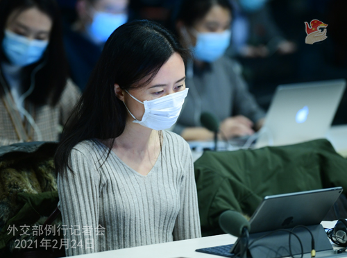CHINE WW PH 13 Conférence de presse du 24 février 2021 tenue par le porte-parole du Ministère des Affaires étrangères Wang Wenbin