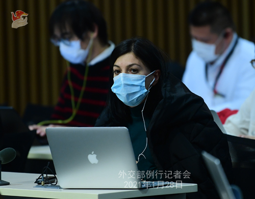 CHINE28 PHOTO 10 Conférence de presse du 28 janvier 2021 tenue par le porte-parole du Ministère des Affaires étrangères Zhao Lijian