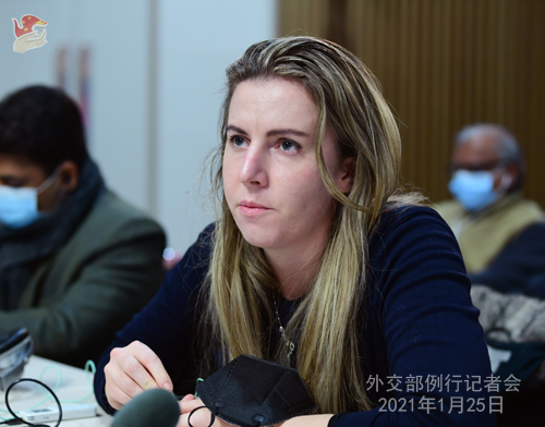 Conférence 25.01 PH 6 ZZ 6 de presse du 25 janvier 2021 tenue par le porte-parole du Ministère des Affaires étrangères Zhao Lijian