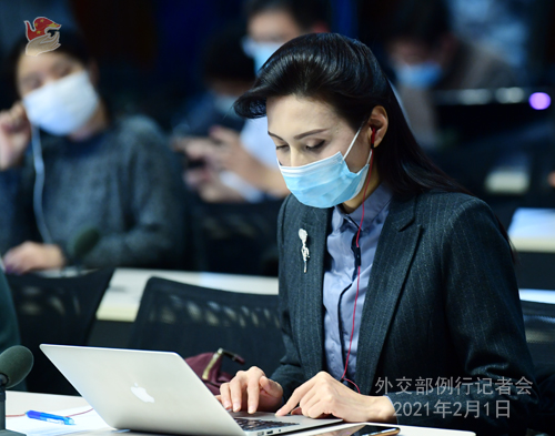 PEKIN 05 Conférence de presse du 1er février 2021 tenue par le porte-parole du Ministère des Affaires étrangères Wang Wenbin