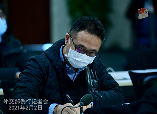PEKIN 09 Conférence de presse du 2 février 2021 tenue par le porte-parole du Ministère des Affaires étrangères Wang Wenbin