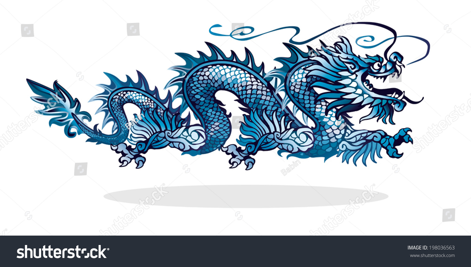 stock-vector-blue-chinese-dragon-on-white-background-198036563