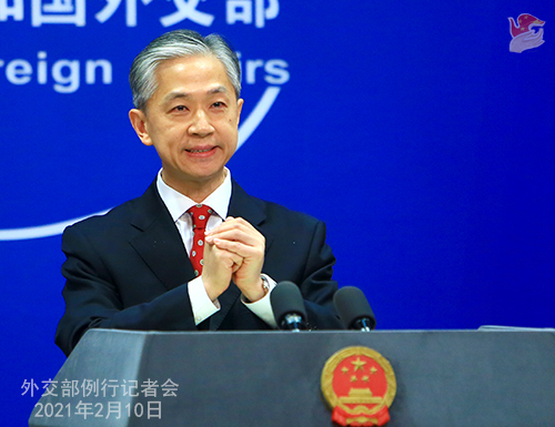 W.WENBIN PH 7 Conférence de presse du 10 février 2021 tenue par le porte-parole du Ministère des Affaires étrangères Wang Wenbin