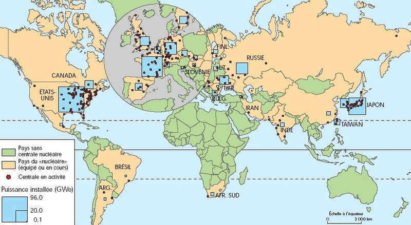 centrales nucléaires dans le mnde