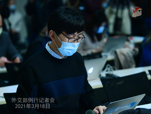 CH - ZHAO PH 19 Conférence de presse du 18 mars 2021 tenue par le porte-parole du Ministère des Affaires étrangères Zhao Lijian
