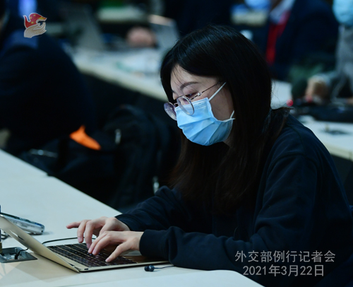 CHINE HUA PH 4 Conférence de presse du 22 mars 2021 tenue par la porte-parole du Ministère des Affaires étrangères Hua Chunying