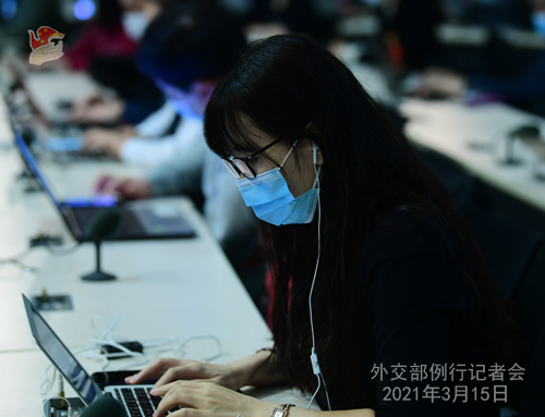 Conférence de presse du 15 mars 2021 PH 15 tenue par le porte-parole du Ministère des Affaires étrangères Zhao Lijian
