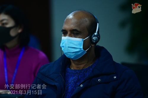 Conférence de presse du 15 mars 2021 PH 16 tenue par le porte-parole du Ministère des Affaires étrangères Zhao Lijian