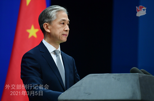 PEKIN PH 5 XX Conférence de presse du 5 mars 2021 tenue par le porte-parole du Ministère des Affaires étrangères Wang Wenbin