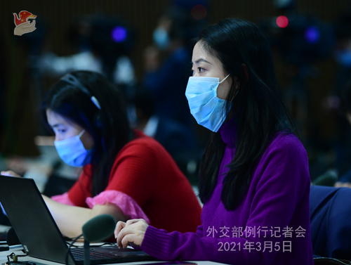 PEKIN PH 6 XX Conférence de presse du 5 mars 2021 tenue par le porte-parole du Ministère des Affaires étrangères Wang Wenbin