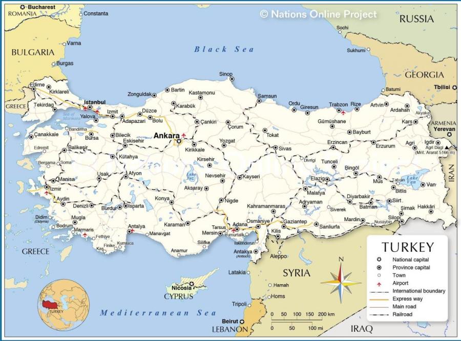 carte-de-la-turquie-et-des-pays-qui-l'entourent
