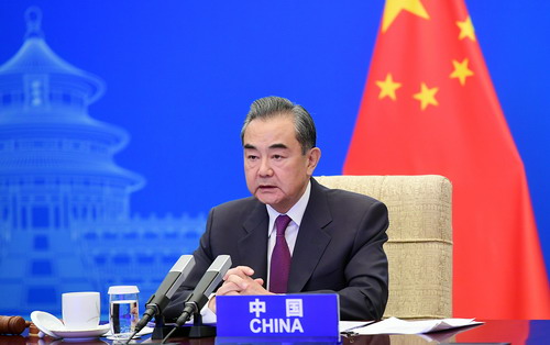 CS DU 7 MAI 21 PH 2 Wang Yi préside une conférence de haut niveau du Conseil de Sécurité des Nations Unies du 7 Mai 2021