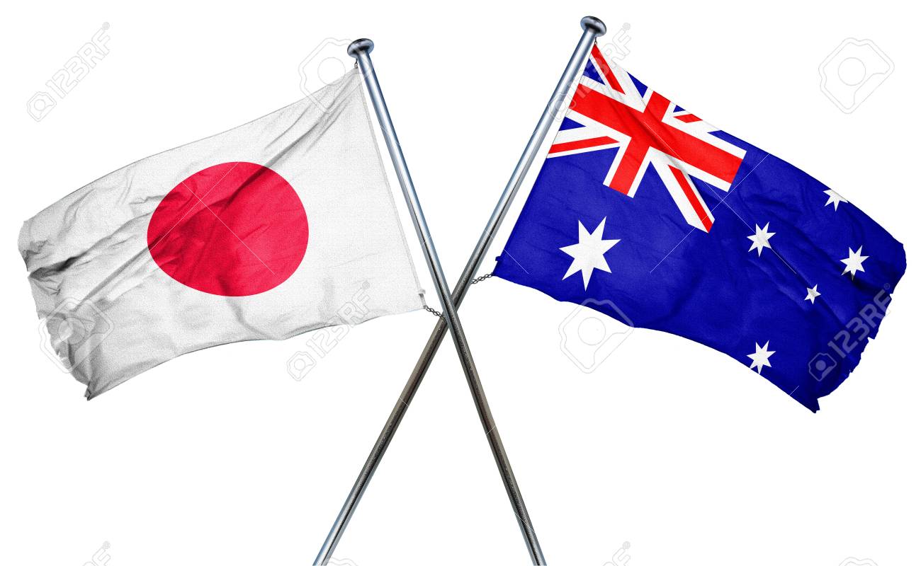 Japan flag  combined with australian flag
