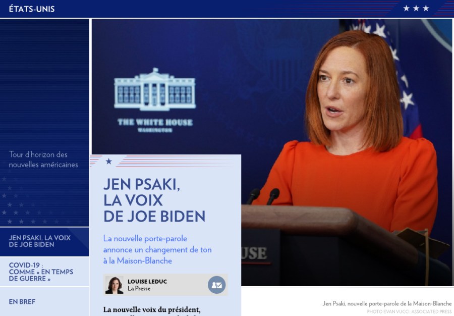  Jen Psaki, porte-parole de la Maison Blanche